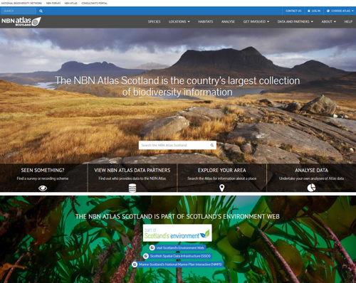 NBN Atlas Scotland website - homepage