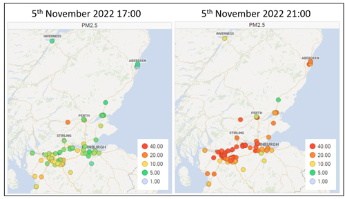 Changes in air quality 5th November