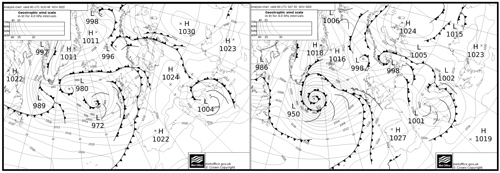 Met Office weather fronts 5th & 6th November 2022